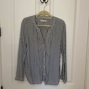 Loft long sleeve striped blouse